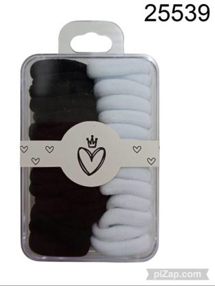 Imagen de COLITAS DE PELO EN CAJITA BLANCO/NEGRO 3.26